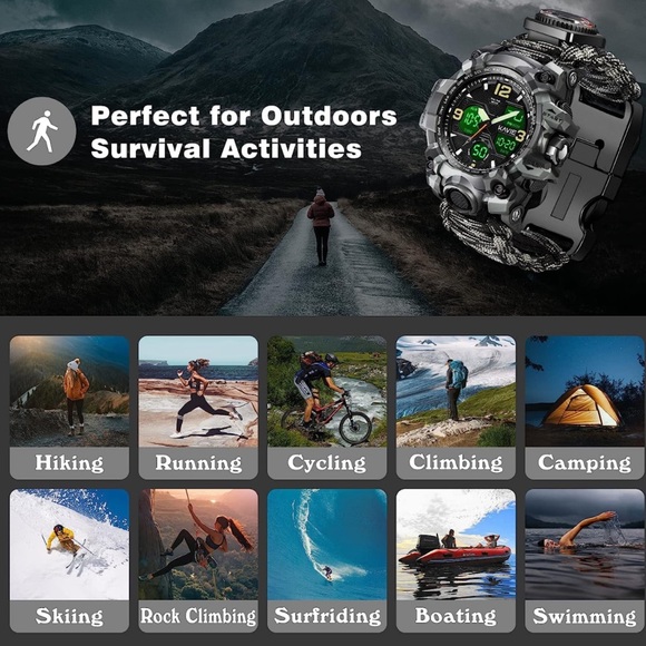 - 23-in-1 Survival Military Digital Watch, Mens Tactical Multi-Functiona…*…*NEW* - Picture 5 of 7